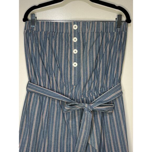 Lumiere Red, White & Blue Jumpsuit Size Large New w/ Tags Belted Waist - Picture 3 of 12